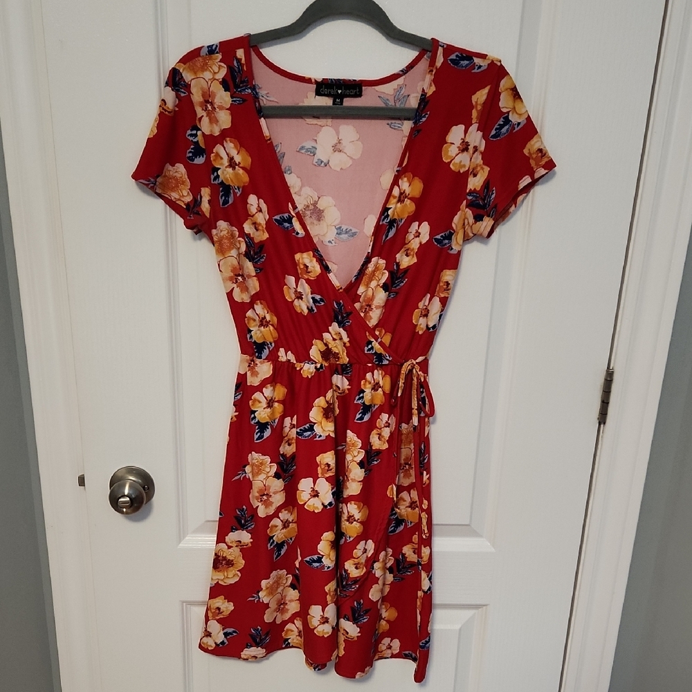 Derek Heart Red Floral Mini Dress